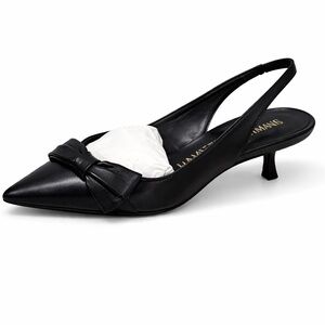 Stuart Weitzman Black Bow Pointed Heels